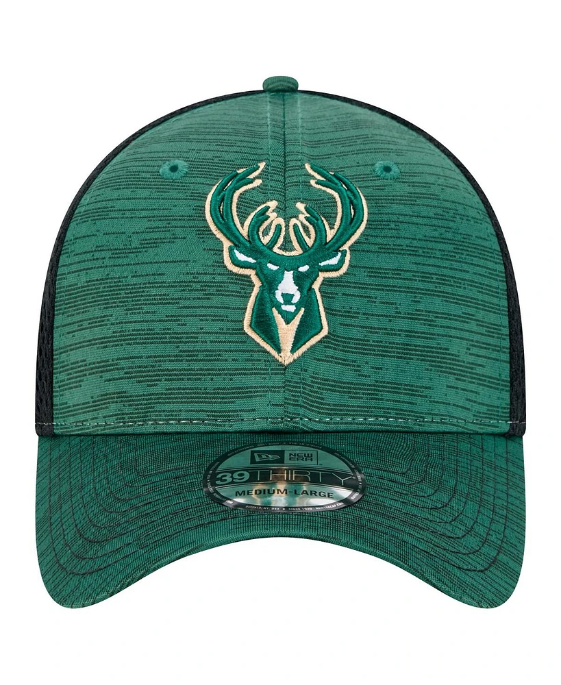 New Era Men's Hunter Green Milwaukee Bucks Active Tech Neo Flex 39THIRTY Flex Hat