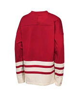 Mitchell & Ness Big Boys and Girls Red Detroit Wings Chainstitch Heavyweight Long Sleeve Top