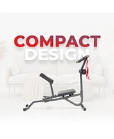 Sunny Health & Fitness Stretch Training Machine with Multi-Grip Handles & Self-Leveling Pedals, 265 Weight Capacity