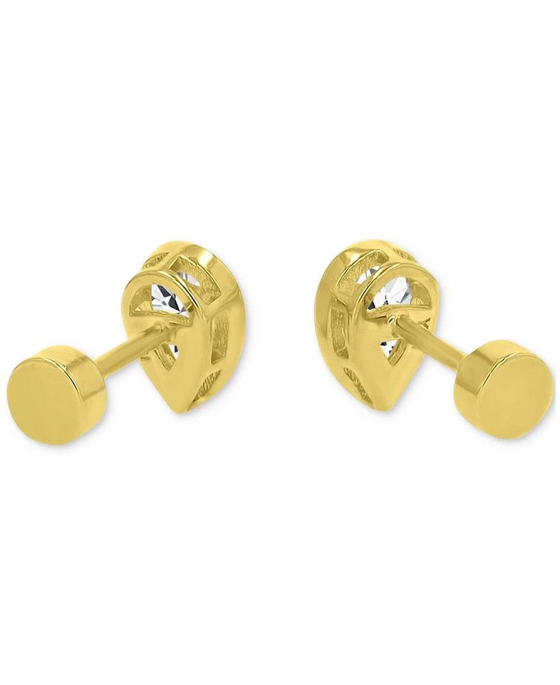 Cubic Zirconia Pear-Shape Stud Earrings (1-1/2 ct. t.w.) in 14k Gold-Plated Sterling Silver