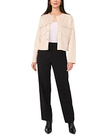 Vince Camuto Women's Faux-Suede Collarless Raw-Hem Jacket