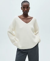 Mango Women's V-Neck Knit Sweater