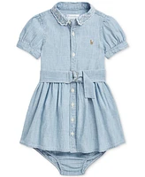 Polo Ralph Lauren Baby Girls Belted Chambray Shirtdress
