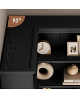 gaomon Corner Bookshelf 72.8in Farmhouse Bookcase Large