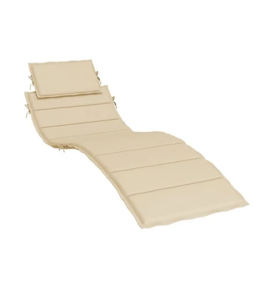 vidaXL Sun Lounger Cushion Beige 73.2"x22.8"x1.2"