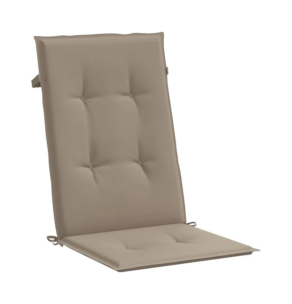 Garden Highback Chair Cushions 4 pcs Taupe 47.2"x19.7"x1.2" Fabric