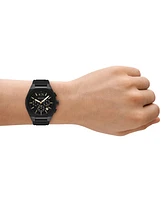 A|X Armani Exchange Men's Quartz Chronograph Black Silicone Watch, 42mm
