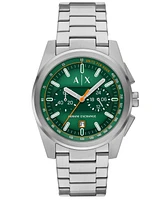 A|X Armani Exchange Men's Quartz Chronograph Silver Stainless-Steel Watch, 42mm