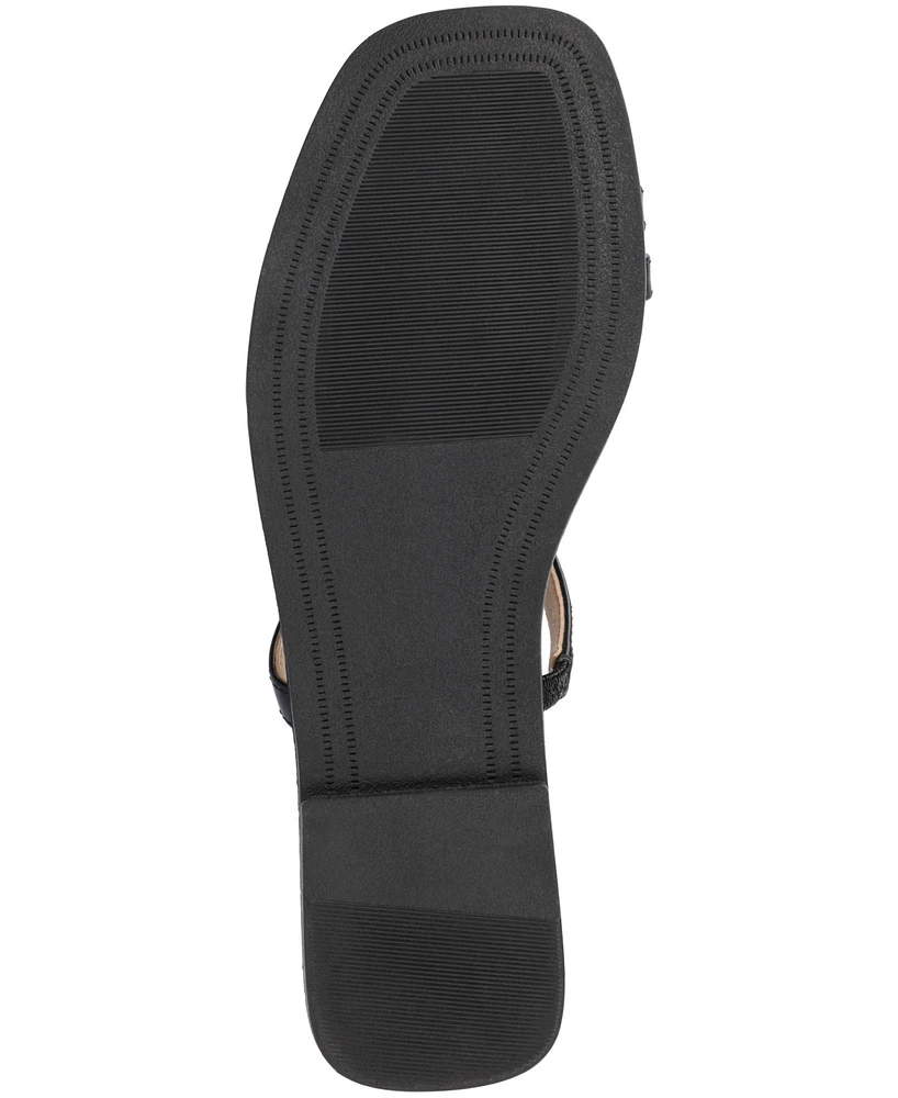 Journee Collection Women's Brisa Multi Strap Slip On Flat Sandals