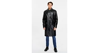 Furniq Uk Men's Leather Trenchcoat