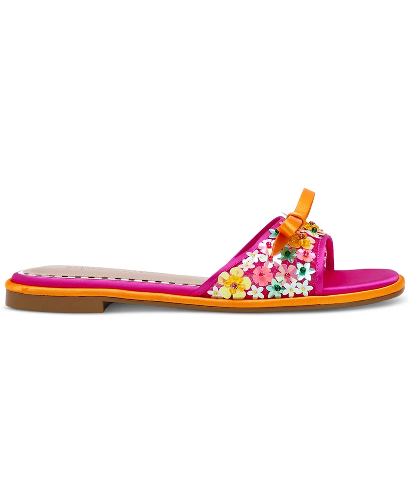 Betsey Johnson Women's Teasee Floral Slide Sandals