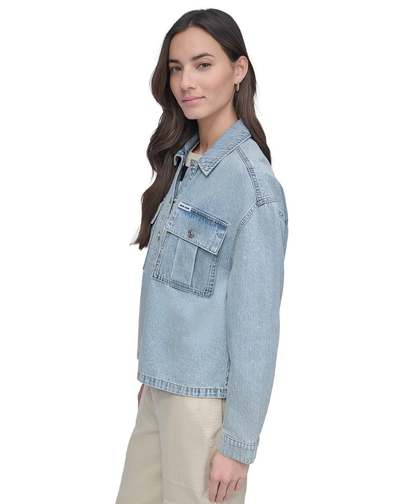 Dkny Jeans Women's Utility Pocket Denim Jacket - Fjz