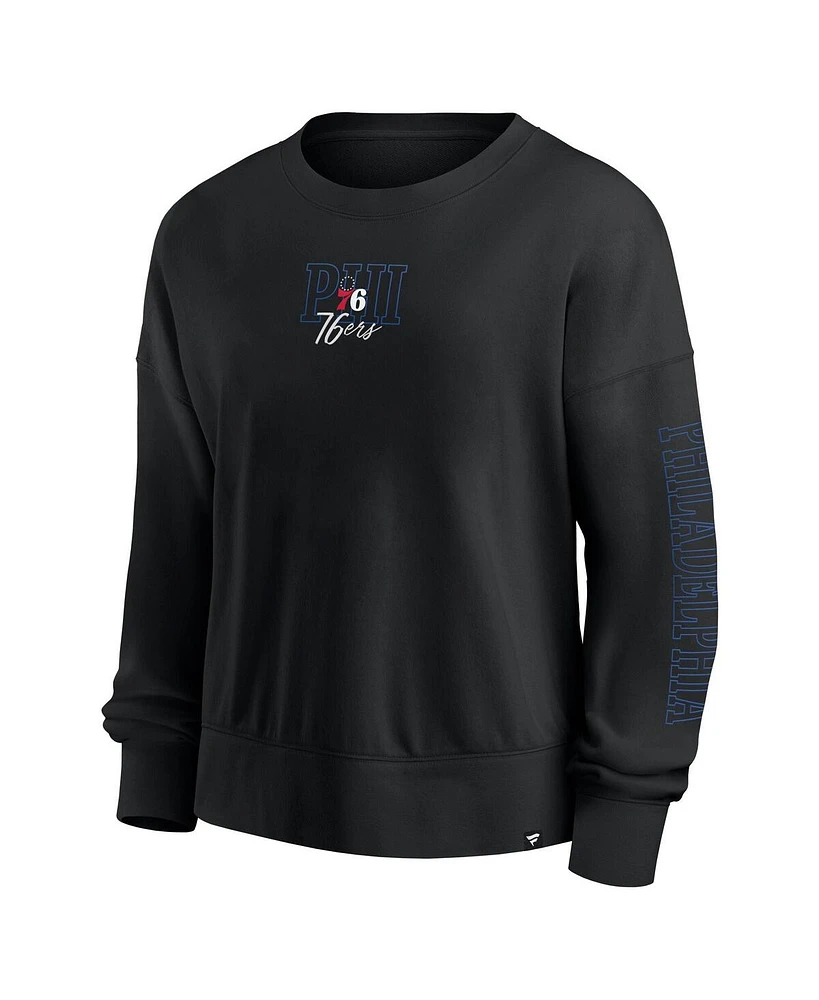 Fanatics Black Philadelphia 76ers Oversized Game Day Pullover Sweatshirt
