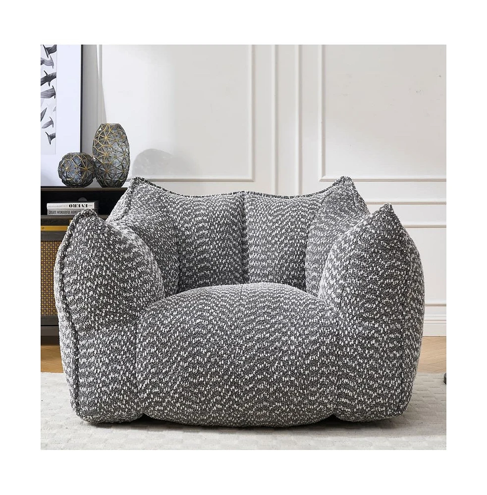 Comfortable Chenille Bean Bag Chair with Armrests for Living Rooms, Bedrooms, Gaming and Watching Tv-The Pop Home