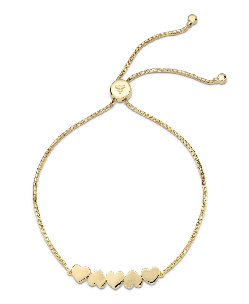 Devata Sweet Heart Box Chain Slider Bolo Bracelet in 14K Gold, Fits 6.0 in to 8.0 in wrist, approx. 4.7 grams