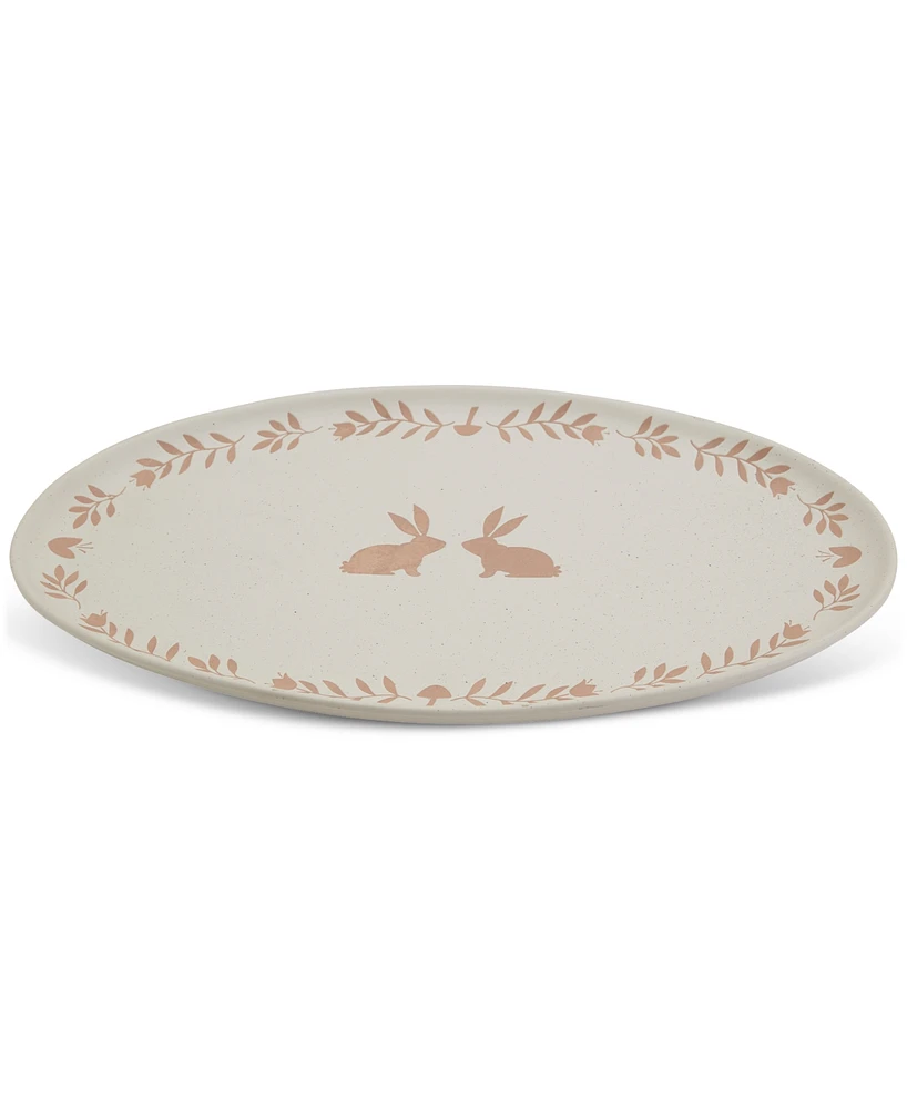 Haven 16" Easter Bunny Ceramic Oval Serving Platter