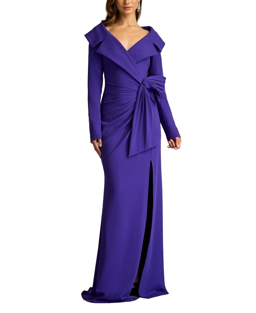 Tadashi Shoji Women's Boleyn Portrait Collar Gown