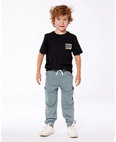Deux par Deux Toddler Boys French Terry Sweatpants With Side Pockets Grayish Teal - Toddler|Child