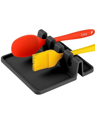 Silicone Utensil Rest with Drip Pad for Multiple Utensils