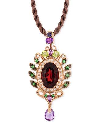 Le Vian Crazy Collection Garnet (5-1/3 ct. t.w) and Multi-Stone (1-3/4) Pendant in 14k Rose Gold