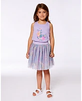 Deux par Deux Toddler Girls Organic Cotton Racerback Tank Top Floral Mauve - Toddler|Child