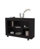 Fm Furniture Cowlic Console Table Melamine with Open Storage, Wengue