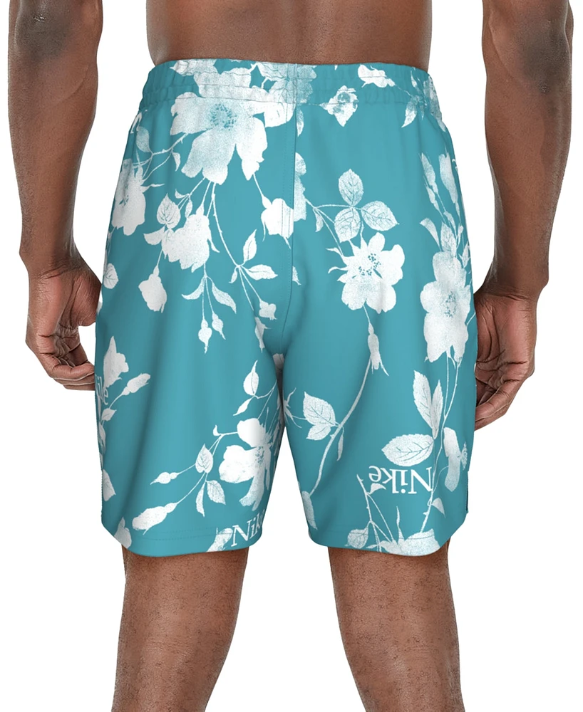 Nike Men's 7" Floral Print Volley Shorts with Boxer Liner