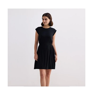 Reistor Women's Short Dress With Smocking Side Detail