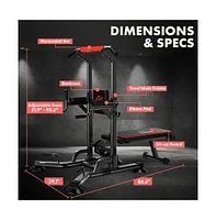Squatz Pull-Up Workout Station with Adjustable Height for Home Gym Strength Training