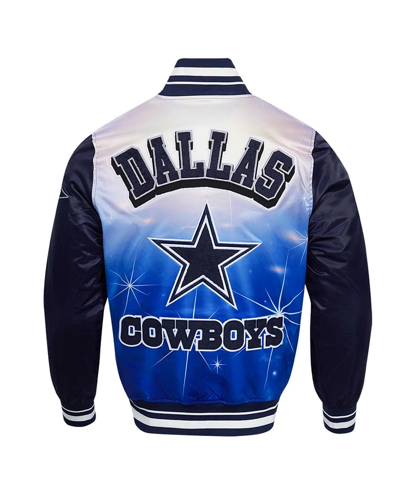 Pro Standard Men's Navy Dallas Cowboys Sublimated Satin Full-Snap Jacket