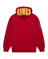 Mitchell & Ness Men's Red Atlanta Hawks Team Og 2.0 Vintage Logo Fleece Pullover Hoodie