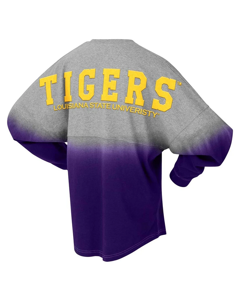 Spirit Jersey Men's and Women's Purple/Gray Lsu Tigers Ombre Long Sleeve T-Shirt