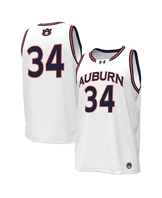 Under Armour Men's White 34 Auburn Tigers Replica Basketball Jersey
