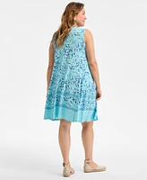 Style & Co Plus Printed Sleeveless Flip-Flop Dress