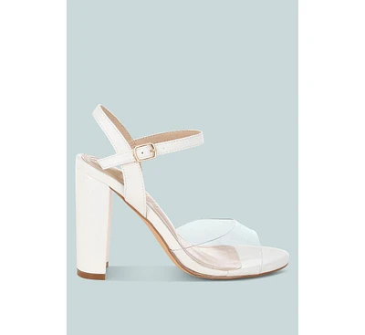 Perta Clear Strap Block Heel Sandals