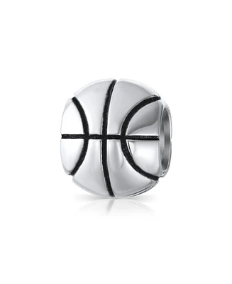 Bling Jewelry All American Sports Basketball Charm Bead Sterling Silver European Bracelet