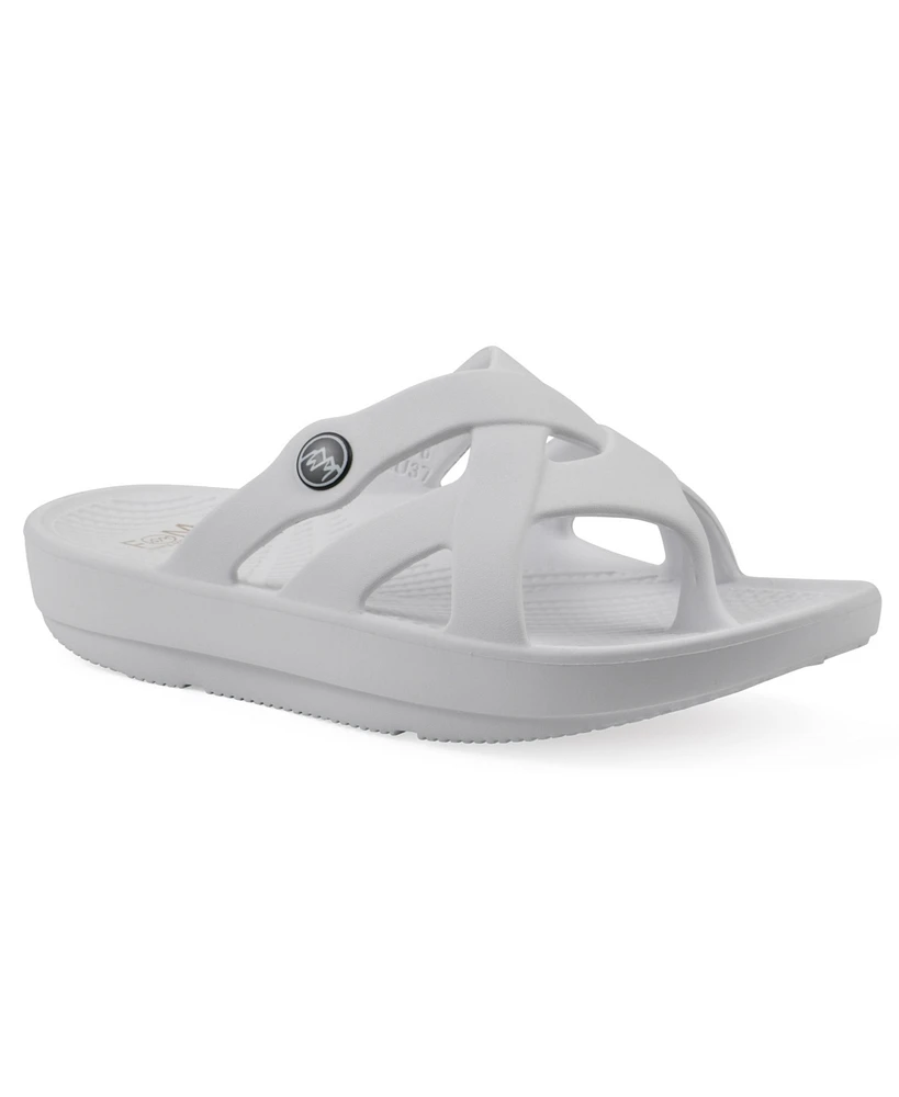White Mountain Women's Rip Round Toe Flat Sandals