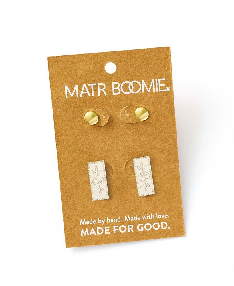 Matr Boomie Haveli Etched Earring Set