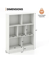 7-Section Freestanding Bookshelf for Kids Room, Classroom, Nursery, or Daycare