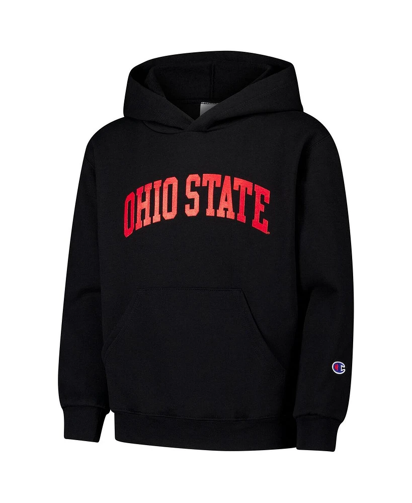 Champion Big Boys and Girls Black Ohio State Buckeyes Basic Arch Hoodie
