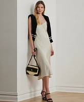 Lauren Ralph Lauren Women's Polka-Dot Satin Charmeuse Slip Dress