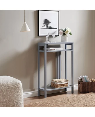 Kings Brand Furniture Bisbee Wood Console Table with 2 Open Storage Shelves, Narrow & Minimalist Sofa Table, Entryway Perfect for Hallway, Behin