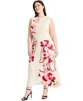 Maggy London Plus Size Floral-Print Maxi Dress