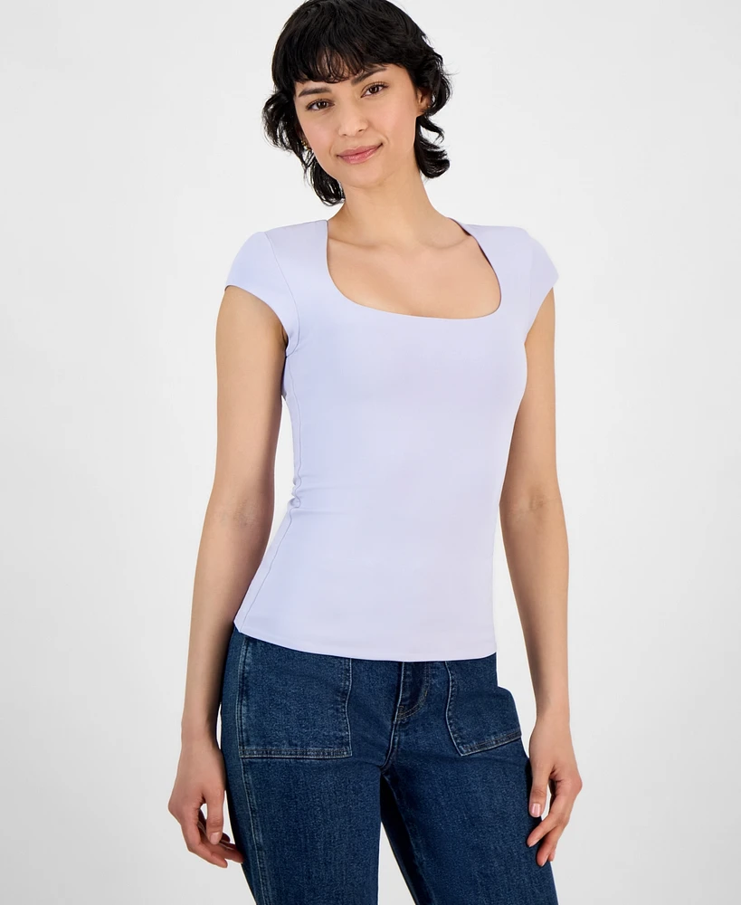 And Now This Women's Square Neck Cap Sleeve Top, Exclusively at Macy's