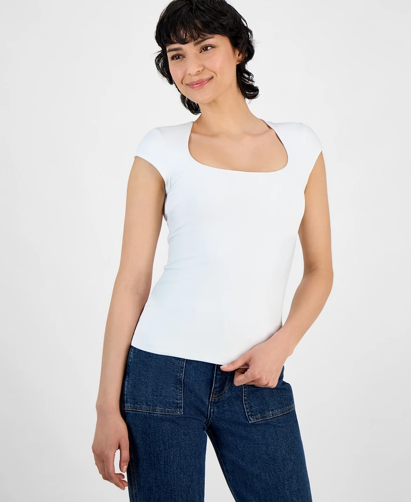 And Now This Women's Square Neck Cap Sleeve Top, Exclusively at Macy's