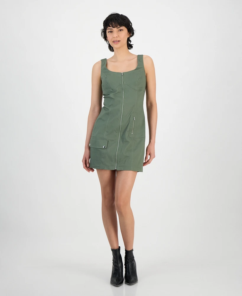 Bar Iii Women's Sleeveless Sweetheart Cargo Mini Dress, Exclusively at Macy's
