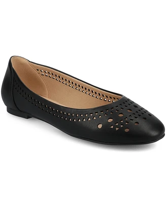 Journee Collection Women's Kamrah Perforated Ballet Flats