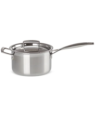 Le Creuset Classic Stainless Steel Round Saucepan with Lid, 3 Qt.
