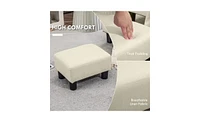 Footstool Ottoman – Small Padded Foot Rest for Living Room, Office, or Reading Nook