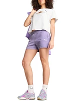 Puma Women's Essential Solid-Color Pointelle 4" Shorts